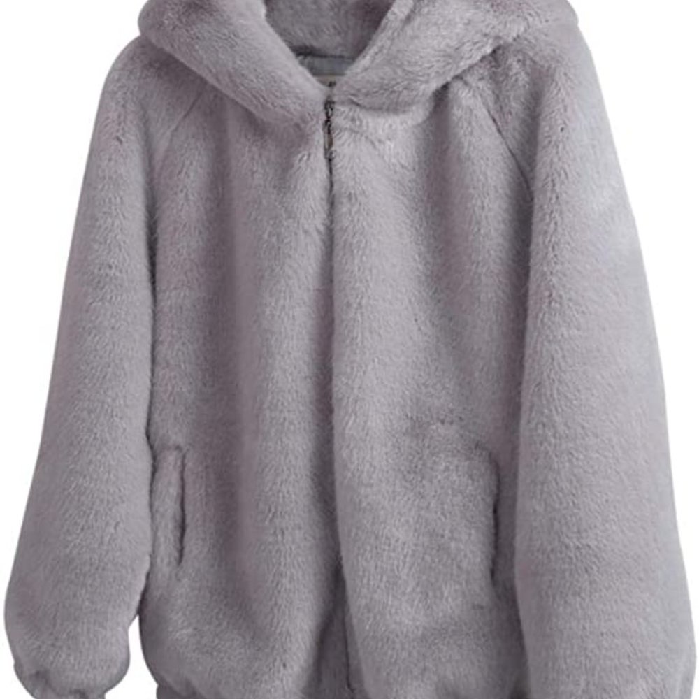 Faux Fur Jacket w/ Hood NWT